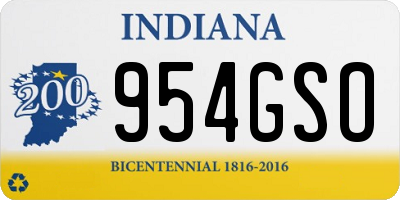 IN license plate 954GSO