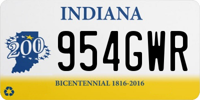 IN license plate 954GWR