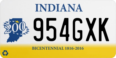 IN license plate 954GXK