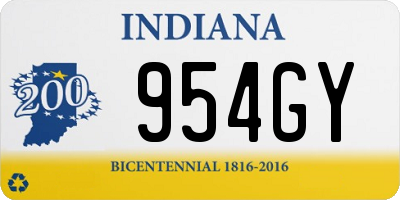 IN license plate 954GY