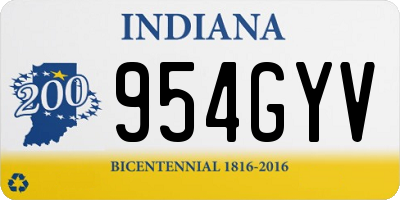 IN license plate 954GYV