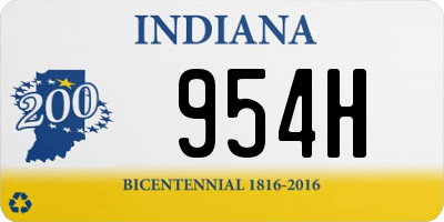 IN license plate 954H