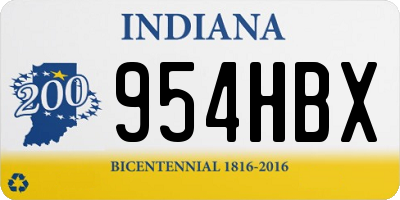 IN license plate 954HBX