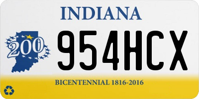 IN license plate 954HCX