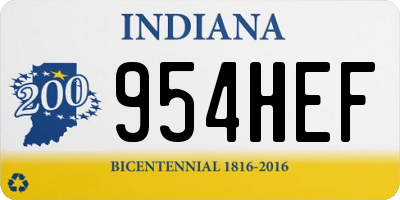 IN license plate 954HEF