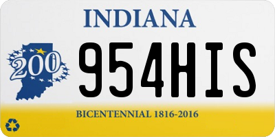 IN license plate 954HIS