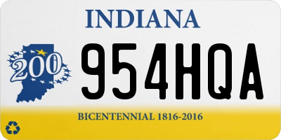 IN license plate 954HQA
