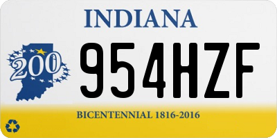 IN license plate 954HZF