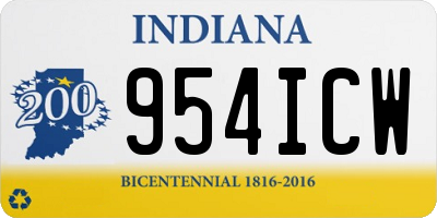 IN license plate 954ICW