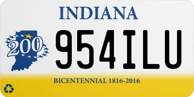 IN license plate 954ILU