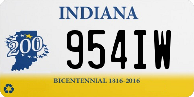 IN license plate 954IW