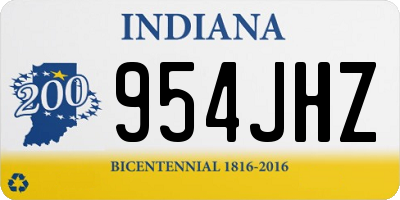 IN license plate 954JHZ