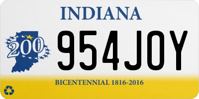 IN license plate 954JOY