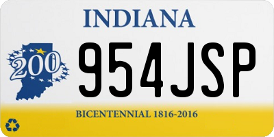 IN license plate 954JSP