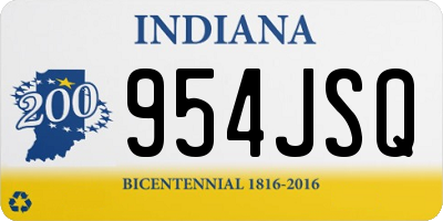 IN license plate 954JSQ