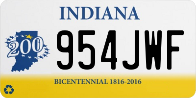 IN license plate 954JWF