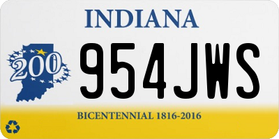 IN license plate 954JWS