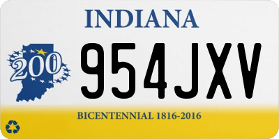 IN license plate 954JXV