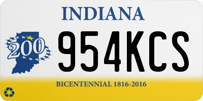 IN license plate 954KCS