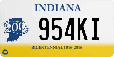 IN license plate 954KI