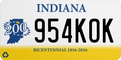 IN license plate 954KOK