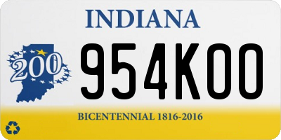 IN license plate 954KOO