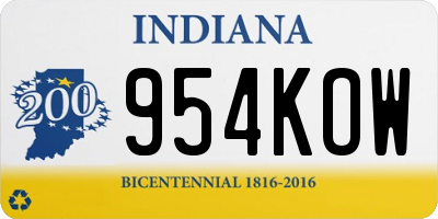 IN license plate 954KOW