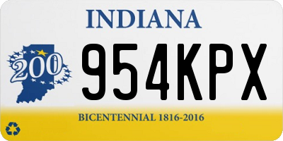 IN license plate 954KPX