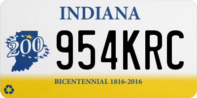 IN license plate 954KRC