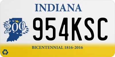 IN license plate 954KSC