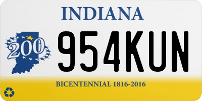 IN license plate 954KUN
