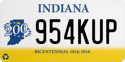 IN license plate 954KUP