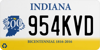 IN license plate 954KVD