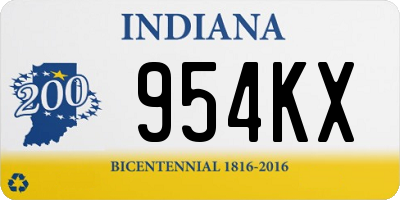 IN license plate 954KX