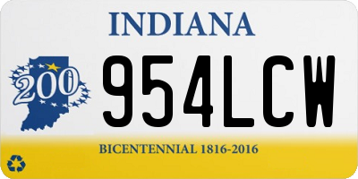 IN license plate 954LCW