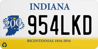 IN license plate 954LKD