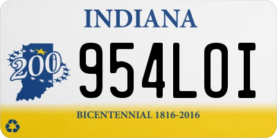IN license plate 954LOI