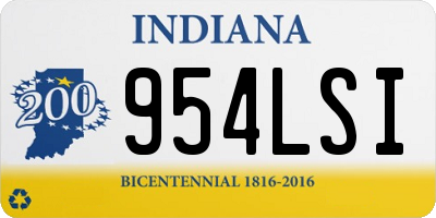 IN license plate 954LSI