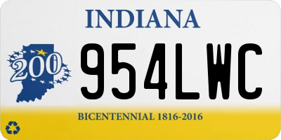 IN license plate 954LWC