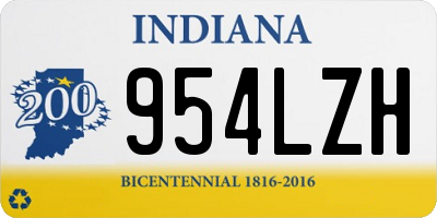 IN license plate 954LZH