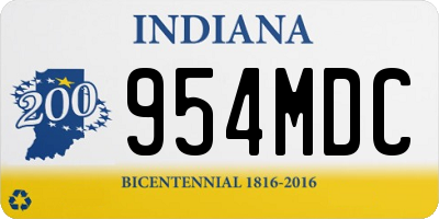 IN license plate 954MDC