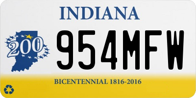 IN license plate 954MFW
