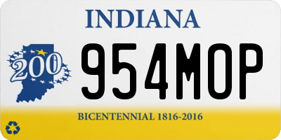 IN license plate 954MOP