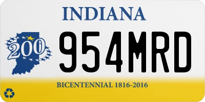 IN license plate 954MRD