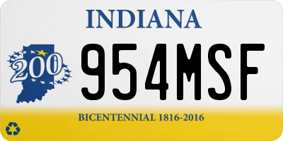 IN license plate 954MSF