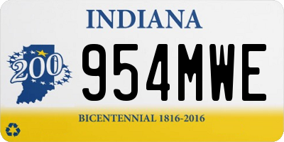 IN license plate 954MWE