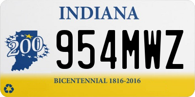 IN license plate 954MWZ
