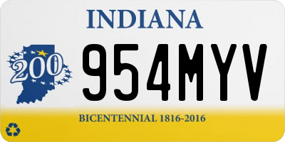 IN license plate 954MYV