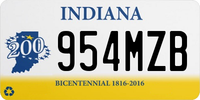 IN license plate 954MZB