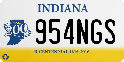 IN license plate 954NGS